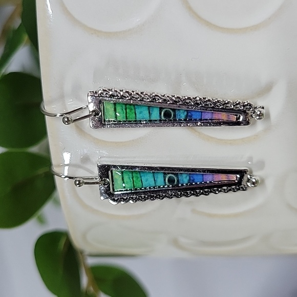 Stacked Gradient Drop Earrings, S925 - Picture 4 of 4
